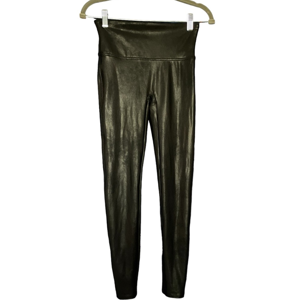 Spanx black Faux Leather Leggings M
